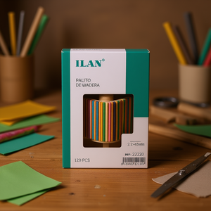 Bastoncini di legno ILAN 2,2x45 mm, 120 pezzi, bastoncini per artigianato e lavori creativi - Product Image 3