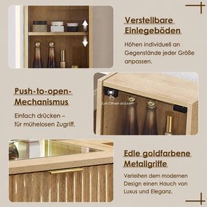 SENYU Coiffeuse moderne en chêne avec miroir éclairé et tiroirs de rangement pour chambre à coucher - Product Image 4