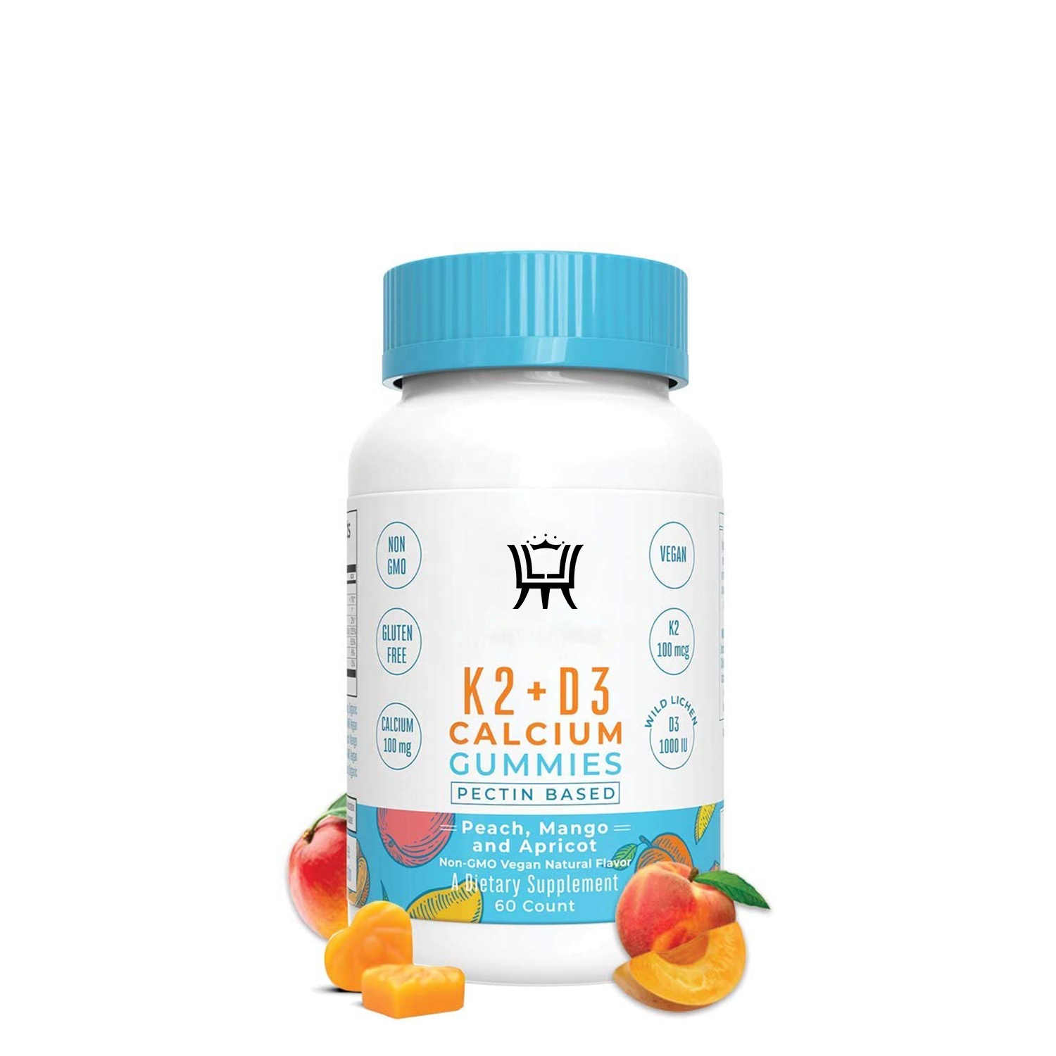 Vitamin K2 D3 Calcium Gummies Plant Based Organic Ingredients Customized Label Wholesale