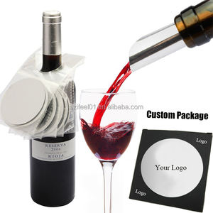 Personnalisé de Qualité Alimentaire 1pcs 10pcs 12pcs Feuille d'Aluminium Disque de Vin Bec Disque 5-10cm Diamètre Rapide Aérateur d'Alcool Verseur Dropstop - Product Image 4