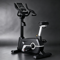 Bicicleta Estática Vertical Comercial AUGER con Pantalla LCD, Asiento Ajustable, Equipo de Fitness Cardiovascular para Interiores