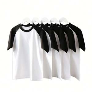 100% coton haute qualité rétro impression personnalisée 250g col rond t-shirt hommes couleur bloc Streetwear personnalisé t-shirt pour hommes - Product Image 1