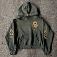 Sweat à capuche surdimensionné personnalisé pour homme, effet délavé, 100% coton épais, coupe courte, streetwear, impression graphique DTG pour homme