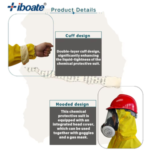 <span class=keywords><strong>Combinaison</strong></span> <span class=keywords><strong>de</strong></span> protection jaune en PE Type-6 avec <span class=keywords><strong>double</strong></span> fermeture éclair, en tissu sergé et poignets renforcés pour la sécurité au <span class=keywords><strong>travail</strong></span> - Product Image 5