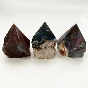 Wholesale High Quality Rough Stone Crystal Point Ocean Jasper For Home Decoration