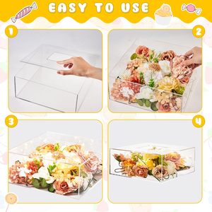Exhibidor de Pastel Flotante Acrílico Cuadrado de 3 Niveles, Caja de Exhibición Rellenable para Decoración de Centro de Mesa de Boda - Product Image 3