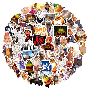 Pegatinas de <span class=keywords><strong>la</strong></span> <span class=keywords><strong>Película</strong></span> Estadounidense '<span class=keywords><strong>Los</strong></span> Villanos' 2022, Divertidas Pegatinas de Graffiti para Libros Escolares, Botellas, Patinetas, Pegatinas de Helluva Boss - Product Image 1