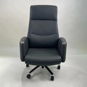 Chaise de bureau de patron en cuir chaise pivotante moderne en fer noir base en PP vente à chaud prix bon marché - Product Image 1