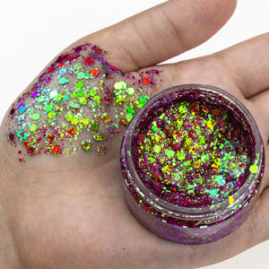 GP logo pribadi Duo krom holografik Chunky <span class=keywords><strong>Glitter</strong></span> Gel tahan air Multi Warna kosmetik Tubuh <span class=keywords><strong>Glitter</strong></span> krim untuk Makeup - Product Image 1