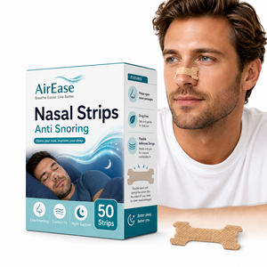 Bandes nasales noires jetables en coton, forme personnalisée, écologiques, pour une meilleure respiration et contre le ronflement et la congestion nasale - Product Image 1
