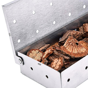 Boîte à fumer en acier inoxydable pour <span class=keywords><strong>barbecue</strong></span>, design à charnières, boîte à copeaux de bois pour grillades et cuisson en plein air - Product Image 2
