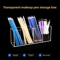 Porte-stylos transparent en acrylique, boîte à peinture, rangement pour pinceaux cosmétiques, style minimaliste moderne, modèle KUNSHAN AML-HO25-0041, pour bureau