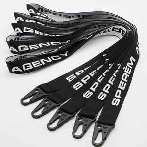 Promotional Heavy Duty Jacquard <b>Lanyard</b> Black <b>Polyester</b> Mouth Hook Custom logo Event Advertising Gift <b>Lanyard</b> - Product Image 1