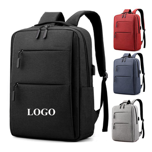Whole and Custom Nylon Custom Logo Business Travel Laptop Backpack with USB Charging Port Wholesale Promotional Item