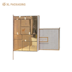 Customize Advent Calendar Skin Care Box 12 Drawer Lipstick Face Cream Perfume Cosmetic Advent Calendar Box for Gift Paper Board