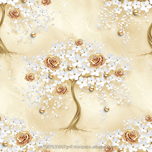 Papel de pared de vinilo con diseños de damasco y flores modernas - Product Image 5