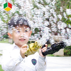 QS Toys Wholesale New Plastic Kid Toy Gatling Electric Bubble Gun Machine Gun Bubble Blower Healthy Bubble Toy Kid Children