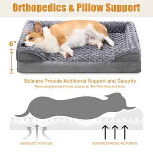Venta al por Mayor de Fábrica, Sofá Ortopédico de Lujo para Perros, Lavable, Resistente a Mordeduras, Cama para Mascotas - Product Image 2