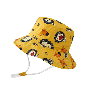 Cotton <strong>Personalised</strong> <strong>Babies</strong> Wide-brimmed Summer Daily Use Image Animal Printed Customise Bucket Sun <strong>Hat</strong> - Product Image 1