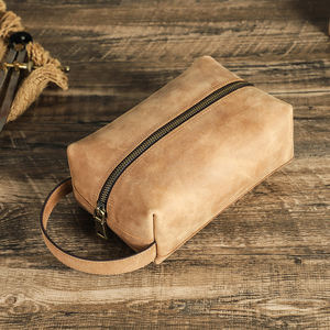 Pochette de rangement minimaliste en cuir véritable Crazy Horse pour accessoires électroniques et gadgets de voyage, idéale comme cadeau - Product Image 2