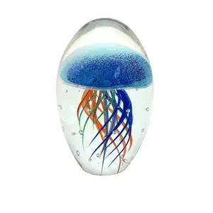 Atraente vidro jellyfish paperweight de vidro soprado claro