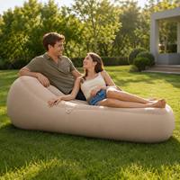 Sofá Inflable Portátil e Impermeable con Reposapiés, Silla de Aire Ligera para Interiores, Exteriores, Camping, Playa y Viajes