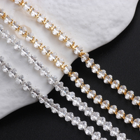 Chaîne de tennis de luxe 14K remplie d'or 3mm avec 4 griffes réglage Zircon ovale clair pour bricolage femmes collier Bracelet fabrication de bijoux
