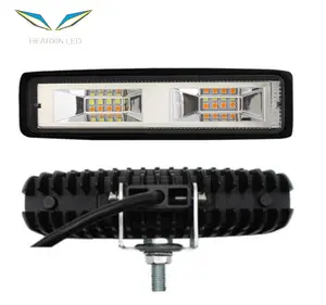 16 led 48W 3D 6 inch DRL Work Light Bars Beam white yellow Motorcycle Offroad 4x4 ATV 12 24V Light Bar For Off Road SUV Truck