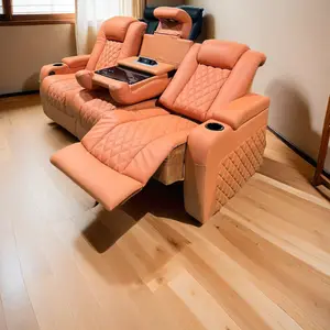 Set sofa ruangan Film mewah, kursi dengan lengan untuk ruang teater, ruang film vip, kursi malas listrik dengan led dan penjepit