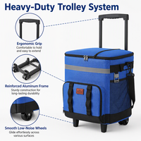 Sac isotherme à roulettes moderne et imperméable de 35 L, chariot de pique-nique isolé avec ouvre-bouteille réutilisable