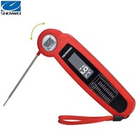 Termometer Daging BBQ Makanan Masak Digital SW dengan Lampu LED Layar DIAL Lipat Tahan Air Plastik Menggunakan Listrik