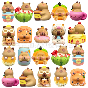 ของเล่นบีบคาปิบาร่านุ่มนิ่ม ช่วยคลายเครียด ของตกแต่งโต๊ะทำงาน ของขวัญรางวัลสำหรับนักเรียน - Product Image 1