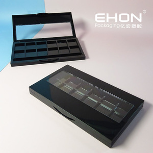 Wholesale 12 Colors Glitter ABS Plastic <b>Eye</b> <b>Shadow</b> Cosmetic Packaging Empty Rectangle Clear Window Eyeshadow Case - Product Image 1