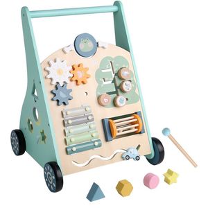 En <span class=keywords><strong>bois</strong></span> bébé apprentissage marcheur Anti-renversement jouet enfant en bas âge poussette Portable éducation précoce aide <span class=keywords><strong>chariot</strong></span> pour enfants - Product Image 2