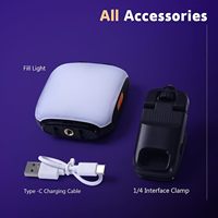 Lampe d'appoint RVB rétractable CYKE D4 avec clip pour téléphone, idéale pour iPhone, ordinateurs portables, selfies, vidéos en direct et éclairage beauté, rechargeable