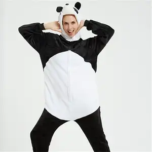 In Gevulde Retail Groothandel Animal Rompertjes Kerst Pyjama Flanel Cartoon Kostuum Panda Volwassenen Pyjama Fabrikanten