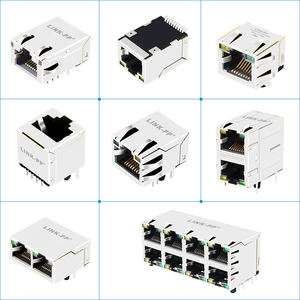 74990112121 100 базовый-T Однопортовый модульный разъем <span class=keywords><strong>RJ45</strong></span> язычок вниз зеленый/желтый светодиодный магнитный разъем <span class=keywords><strong>RJ45</strong></span> - Product Image 6