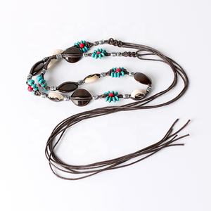 Moda Retro etnik stil kadın boncuklu kemer yönlü dokuma dekorasyon bel zinciri kumaş aksesuar - Product Image 4