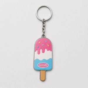 Porte-clés personnalisés en gros, porte-clés dessert, porte-clés crème glacée d'été, design de logo de marque, promotion, souvenir - Product Image 2