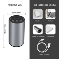 Diffuseur intelligent sans eau à nébulisation pour huiles essentielles, portable, en métal, avec lumière RGB, pour la maison, la voiture, le bureau, le salon