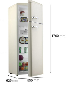 Réfrigérateurs rétro à double porte avec congélateur supérieur colorés pour usage domestique 252L - Product Image 1