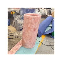 Lavabo cylindrique en quartz rose et cristal rose en pierre naturelle de luxe personnalisé