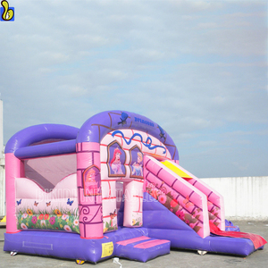 Công Chúa Màu Hồng Nhảy Inflatable Lâu Đài, Inflatable Cô Gái <span class=keywords><strong>Bouncer</strong></span> Kết Hợp Với Trượt B3073 - Product Image 4