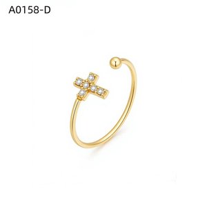 Amy Amy Fashion <b>Ring</b> A0158 <b>Cross</b> Shape 925 <b>Silver</b> Plated Cubic Zirconia Women's Religious Jewelry Gift Daily Wear - Product Image 2