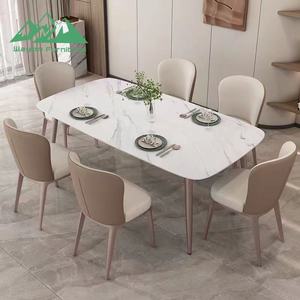 Juego de Comedor Rectangular Moderno y Lujoso Wayon con Cubierta de Piedra Espejada y Sillas <span class=keywords><strong>para</strong></span> Hotel y Villa, Ensamblado - Product Image 4