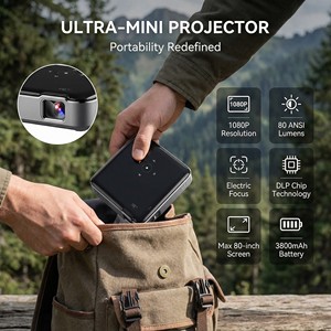 Vente chaude 1080P Mini projecteur LED pour <span class=keywords><strong>usage</strong></span> domestique DLP vidéo avec 2G RAM Android 9 Compatible pour Osram US pour une courte distance - Product Image 1
