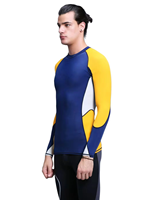 LYWISH Rash Guard pour homme en nylon et spandex anti-UV, vêtements de surf et de natation, Rash Guard imprimé personnalisé, vêtements de sport à manches longues