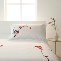 Parure de lit de luxe moderne en coton tissé 200TC, imprimée réversible, respirante, 100% coton certifié OEKO-TEX, disponible en tailles simple, queen et king.