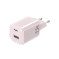 Cargador GaN de 30W con Doble Puerto USB C+A, Mini Cargador de Pared PD con Enchufe Europeo, Certificado CE, Adaptador de Carga Rápida para iPhone 15 14 iPad