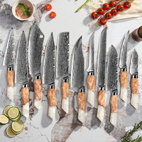 Haute qualité 73 couches AUS10 damas couteau de cuisine tranchant couteau couperet à viande avec manche en bois de résine